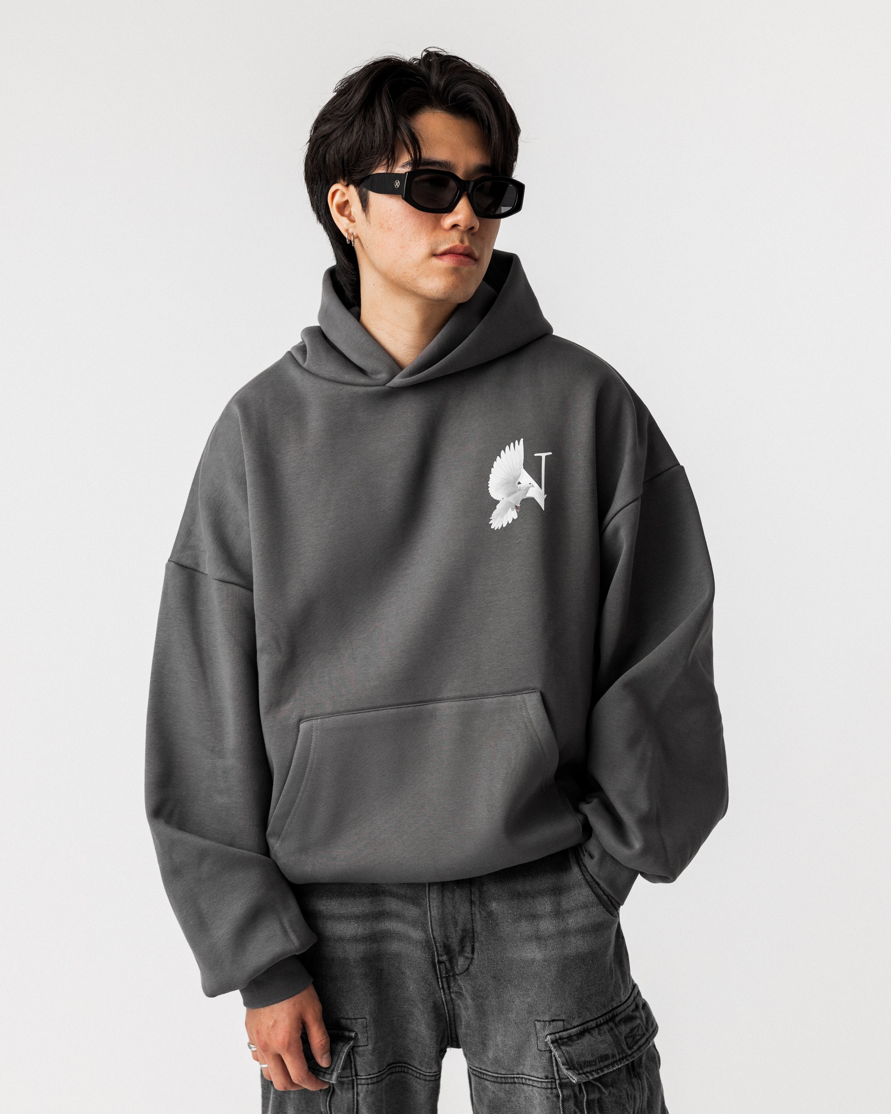 The Nowhere Midnight Grey Oversized Hoodie - Nowhere 