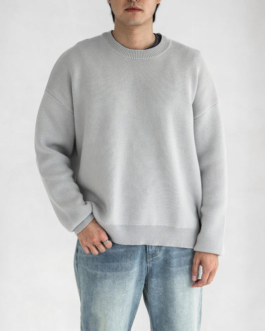 The Nowhere Knit Sweater (Cloud Grey) - Nowhere 
