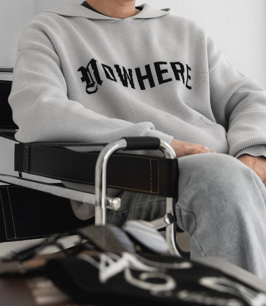 The Nowhere Knit Hoodie (Cloud Grey) - Nowhere 